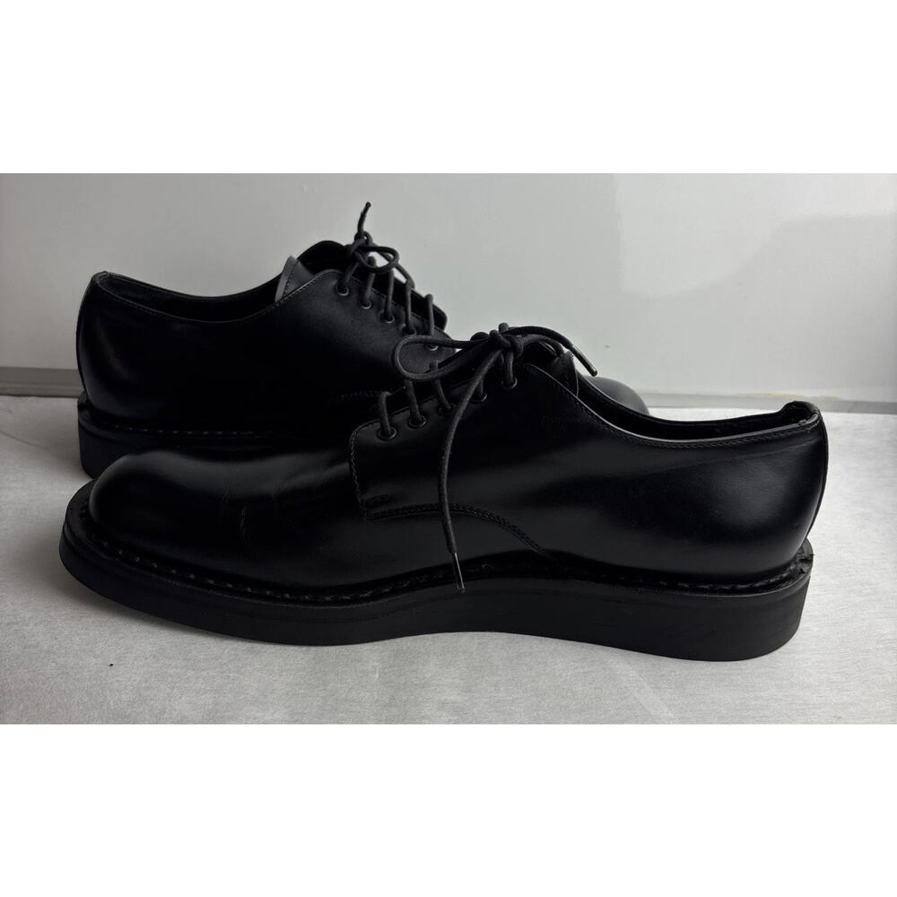 PRADA Men's Dress Shoes Size 9 Black Leather Lace Up Italy Made - Picture 5 of 13
